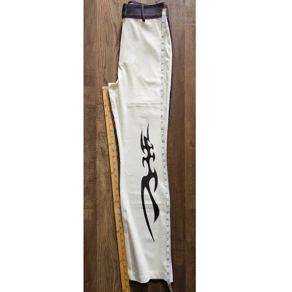 House of Sunny Total Tribal High Waist Light Flare Stretch Pant US 4 Chocolate - Picture 5 of 14